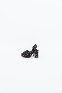 NINE WEST x Floral Fabric Platform Heels (7, 7.5)