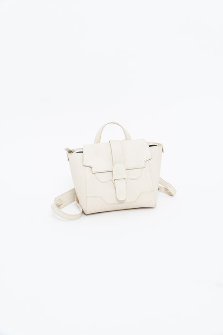 SENREVE x Cream Pebble Leather Structured Purse
