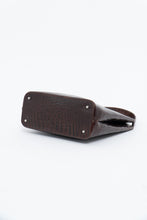 Load image into Gallery viewer, Vintage. BARBARA MILANO Brown Leather Croc Purse