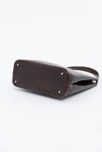 Load image into Gallery viewer, Vintage. BARBARA MILANO Brown Leather Croc Purse