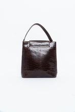 Load image into Gallery viewer, Vintage. BARBARA MILANO Brown Leather Croc Purse