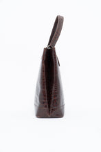 Load image into Gallery viewer, Vintage. BARBARA MILANO Brown Leather Croc Purse