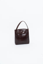 Load image into Gallery viewer, Vintage. BARBARA MILANO Brown Leather Croc Purse