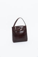 Load image into Gallery viewer, Vintage. BARBARA MILANO Brown Leather Croc Purse