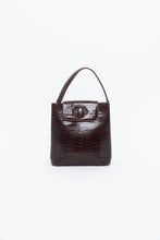 Load image into Gallery viewer, Vintage. BARBARA MILANO Brown Leather Croc Purse