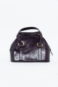 Vintage x Purple Leather Croc Structured Purse