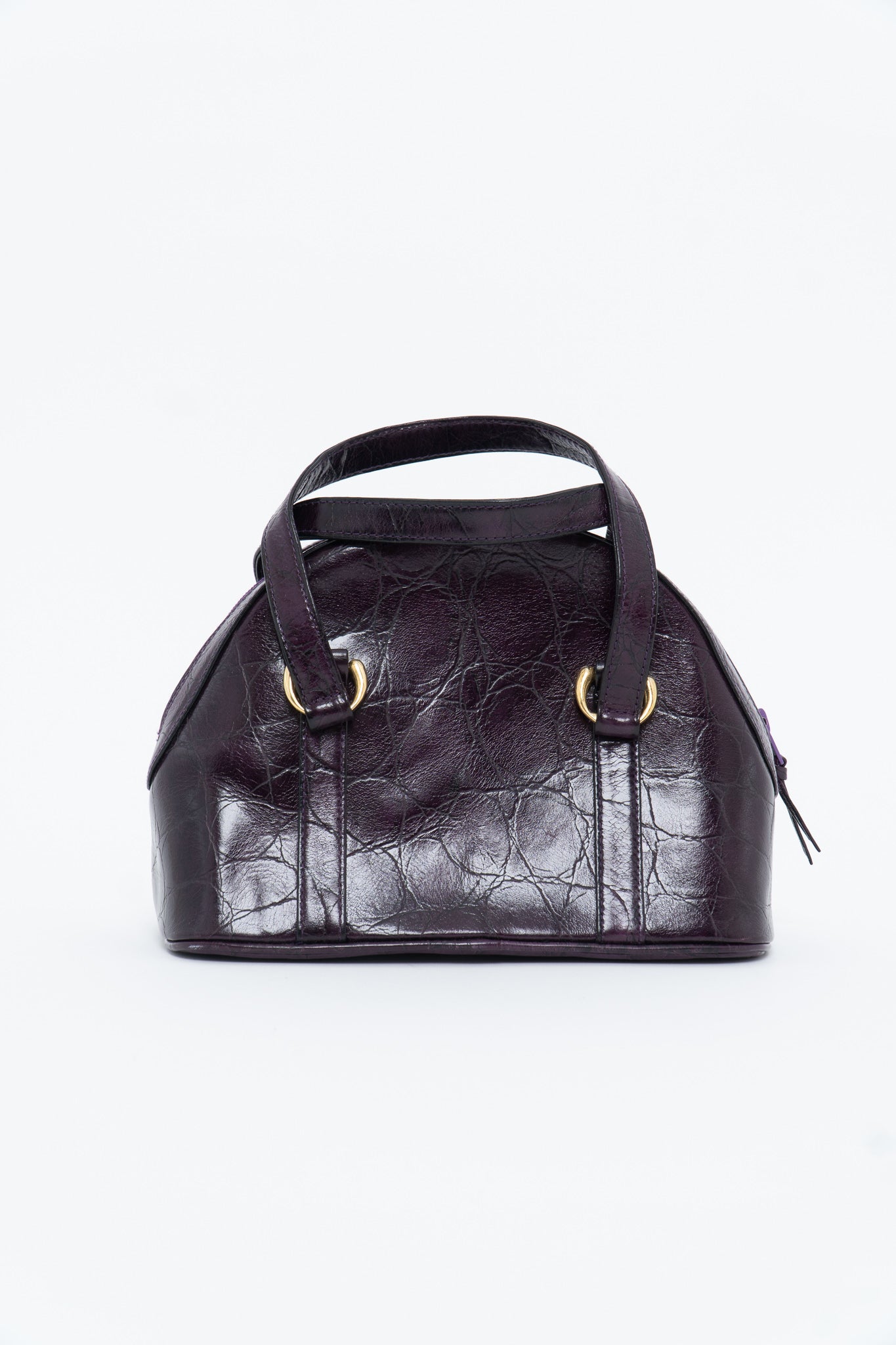 Vintage x Purple Leather Croc Structured Purse