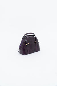 Vintage x Purple Leather Croc Structured Purse