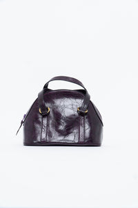 Vintage x Purple Leather Croc Structured Purse