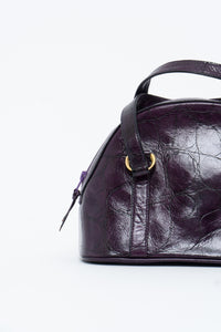 Vintage x Purple Leather Croc Structured Purse