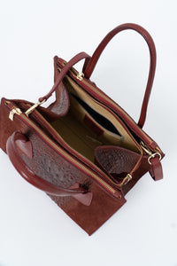 Vintage x Made in Italy x Red Suede Genuine Croc Purse