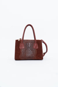 Vintage x Made in Italy x Red Suede Genuine Croc Purse