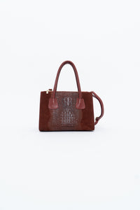 Vintage x Made in Italy x Red Suede Genuine Croc Purse