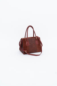 Vintage x Made in Italy x Red Suede Genuine Croc Purse