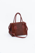 Load image into Gallery viewer, Vintage x Made in Italy x Red Suede Genuine Croc Purse