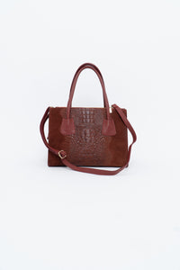 Vintage x Made in Italy x Red Suede Genuine Croc Purse