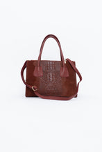 Load image into Gallery viewer, Vintage x Made in Italy x Red Suede Genuine Croc Purse