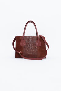 Vintage x Made in Italy x Red Suede Genuine Croc Purse