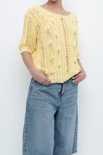 Load image into Gallery viewer, Vintage x Yellow Handknit Cotton Short Sleeve Sweater