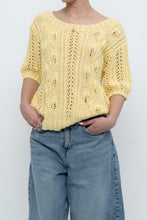 Load image into Gallery viewer, Vintage x Yellow Handknit Cotton Short Sleeve Sweater