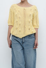 Load image into Gallery viewer, Vintage x Yellow Handknit Cotton Short Sleeve Sweater