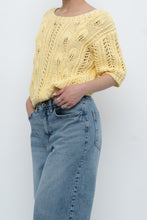 Load image into Gallery viewer, Vintage x Yellow Handknit Cotton Short Sleeve Sweater