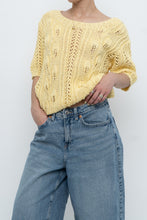 Load image into Gallery viewer, Vintage x Yellow Handknit Cotton Short Sleeve Sweater