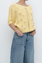 Load image into Gallery viewer, Vintage x Yellow Handknit Cotton Short Sleeve Sweater