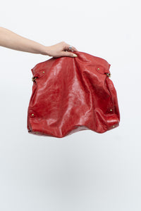 Vintage x DELLA Red Leather Oversized Purse