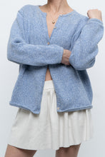 Load image into Gallery viewer, Vintage x LL BEAN Heathered Baby Blue Cotton Knit Cardigan (XS-M)