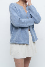 Load image into Gallery viewer, Vintage x LL BEAN Heathered Baby Blue Cotton Knit Cardigan (XS-M)