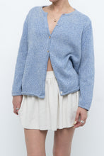 Load image into Gallery viewer, Vintage x LL BEAN Heathered Baby Blue Cotton Knit Cardigan (XS-M)