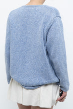Load image into Gallery viewer, Vintage x LL BEAN Heathered Baby Blue Cotton Knit Cardigan (XS-M)