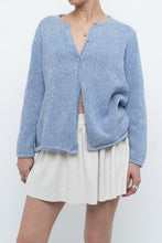 Load image into Gallery viewer, Vintage x LL BEAN Heathered Baby Blue Cotton Knit Cardigan (XS-M)