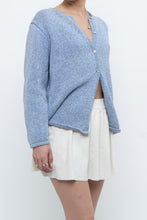 Load image into Gallery viewer, Vintage x LL BEAN Heathered Baby Blue Cotton Knit Cardigan (XS-M)