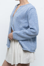 Load image into Gallery viewer, Vintage x LL BEAN Heathered Baby Blue Cotton Knit Cardigan (XS-M)