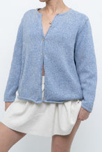 Load image into Gallery viewer, Vintage x LL BEAN Heathered Baby Blue Cotton Knit Cardigan (XS-M)