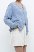 Load image into Gallery viewer, Vintage x LL BEAN Heathered Baby Blue Cotton Knit Cardigan (XS-M)