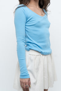Vintage x Blue Cotton Long Sleeve Basic (S)