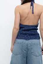 Load image into Gallery viewer, Vintage x Dark Blue Metallic Knit Halter (M)