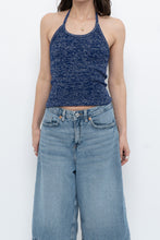 Load image into Gallery viewer, Vintage x Dark Blue Metallic Knit Halter (M)