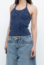 Load image into Gallery viewer, Vintage x Dark Blue Metallic Knit Halter (M)