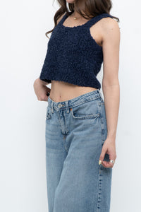Vintage x Handknit Navy Tank (XS, S)