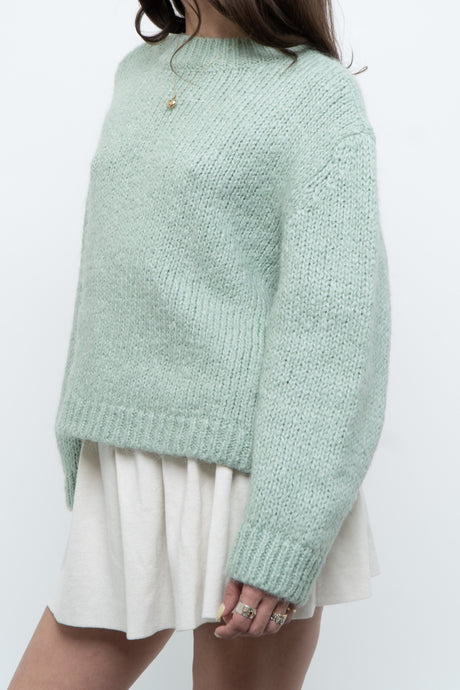 ZARA x Seafoam Knit Cropped Sweater (XS-M)