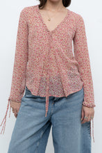 Load image into Gallery viewer, Vintage x ZARA Semi-Sheer Pink Floral Blouse (XS, S)