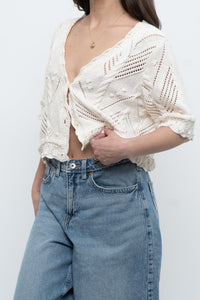 Vintage x Cream Cotton Raised Knit Cardigan (S-L)