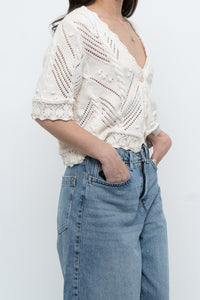 Vintage x Cream Cotton Raised Knit Cardigan (S-L)