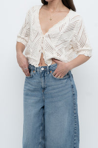 Vintage x Cream Cotton Raised Knit Cardigan (S-L)