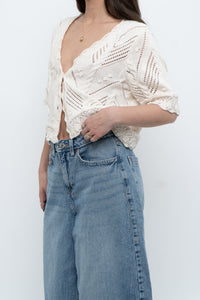 Vintage x Cream Cotton Raised Knit Cardigan (S-L)