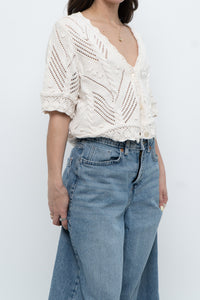 Vintage x Cream Cotton Raised Knit Cardigan (S-L)